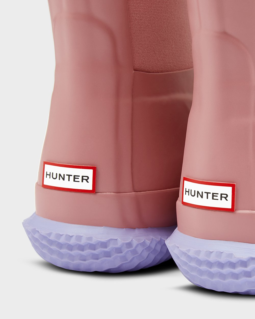 Botas De Nieve Hunter Niños Original Big Insulated Roll Top Sherpa - Rosas/Moradas - Argentina 5973K